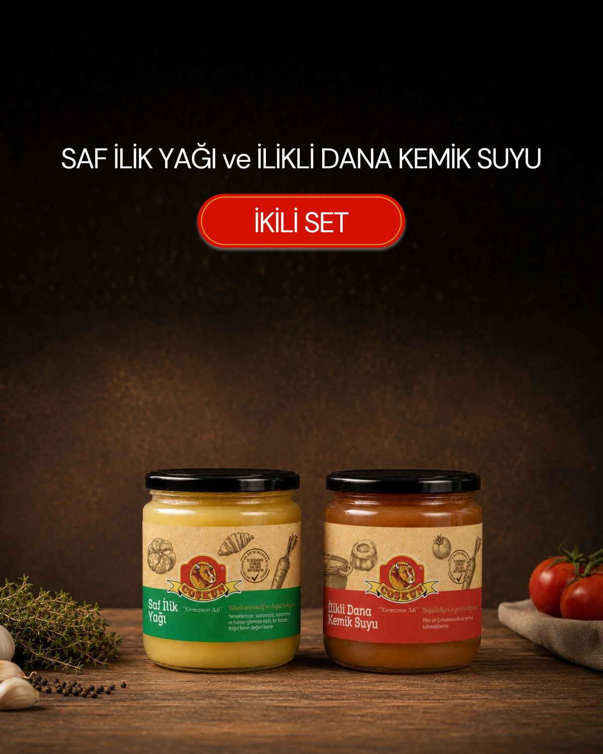 Saf İlik Yağı 320 ml + İlikli Kemik Suyu 480 ml